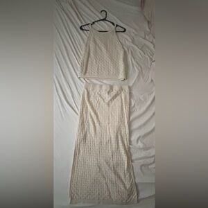 a new day Cream Knit Skirt Set